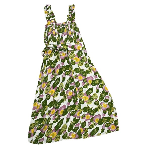 Faithfull the Brand Anthropologie Floral Midi‎ Dress NWT 10 Belt Garden Sundress - Picture 5 of 9